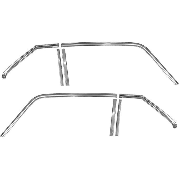 OER 1968-72 Chevy II, Nova, Ventura, Window Frame Molding Set, 2 Door, Coupe, 8 Piece Set B10014