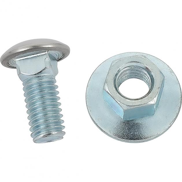 Front Rear Bumper Bolts Kit Stainless Capped Round Head Compatible with Ford 7/16-14x1-1/4 (4 set); Long Carriage Bolts, Hex Nuts, and Lock Washers