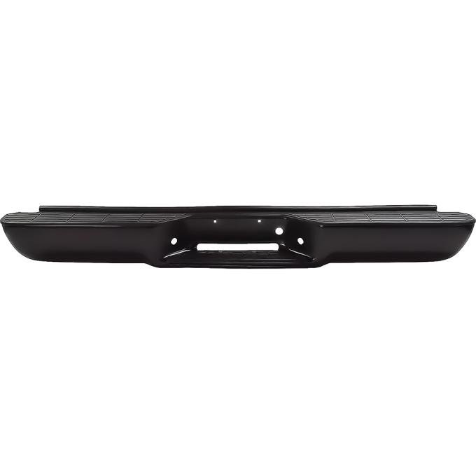 OER 1988-00 Chevrolet, GMC C/K GMT400 Fleetside Pickup, 1992-94 Blazer, 1992-00 Tahoe, Yukon, 1992-99 GMT400 Suburban, Rear Step Bumper, With Top Step Plate, Without Impact Strips, Without Brackets, Black T71248