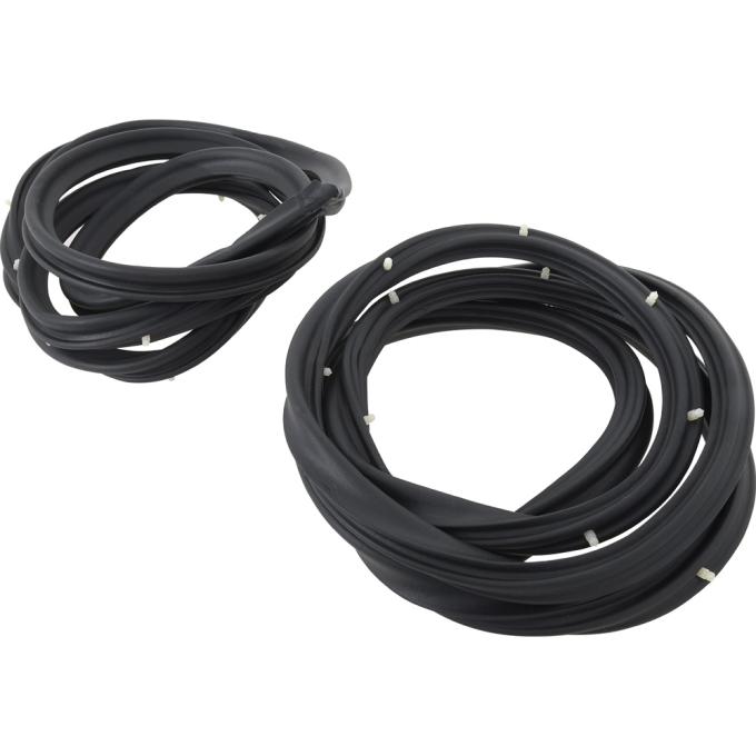 OER 1968-74 Chevy II, Apollo, Nova, Ventura, Omega, Rear Door Frame Weatherstrip Seals, 4 Door, Sedan, Pair, K4063