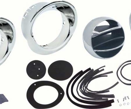 OER 1967-68 Camaro / Firebird Astro Ventilation Vent Kit with Chrome Bezels *R566