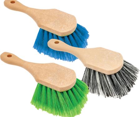 3 Piece Professional 8" Short Handle Body Wash Brush Set