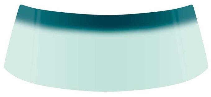 OER 1965-68 Buick, Chevy, Pontiac, Oldsmobile, Full Size, Front Windshield Glass, 2 & 4 Door, Coupe, Hardtop, Convertible, Lt Green Tint, with Blue/Green Upper Shaded Band FW660T