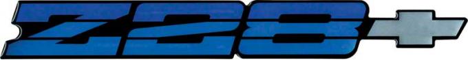 1985-87 Camaro,"Z28" Rear Panel Emblem, Tri-Color Blue Metallic, Each, GM Licensed