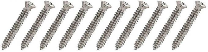 OER Chrome Trim Screw, #8 x 1-1/4", With Undersized #6 Phillips Oval Head, 10 Piece Set *A1423K
