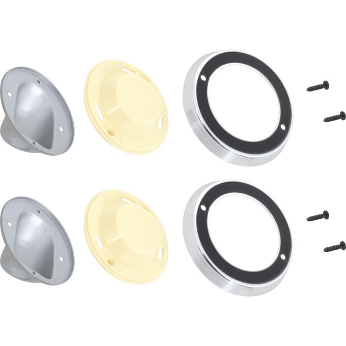 OER 1964-66 Chrysler, Dodge, Plymouth, Dome Lamp Assembly, Bezels, Lenses, Bases, 6 Piece Set MA9907