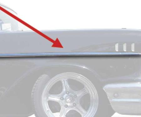 OER 1957 Chevrolet 210, Bel Air 2-Door, 4 Door, Front Fender Molding, Stainless Steel, RH, Passenger Side TF400053