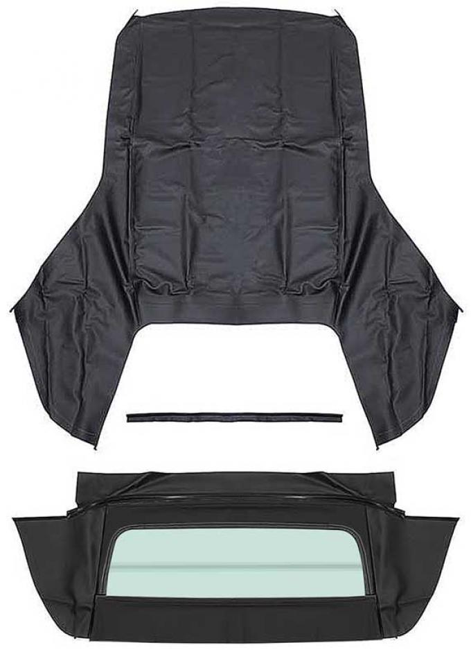 OER 1967-69, Camaro/Firebird, Convertible Top Set, With 2-pc Glass Rear Window, Stayfast Canvas, Black *K71501