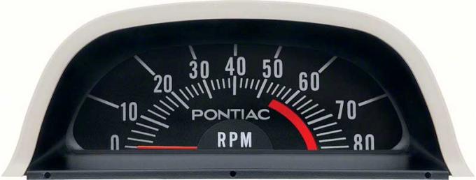 1969 Pontiac Firebird, Hood Tachometer, 5500 Red Line, V8 Point Ignition, GM Licensed