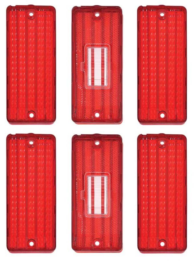 OER 1970 Chevrolet Impala/Caprice, Tail Lamp Lens, Except Wagon, 6-Piece Set 153476