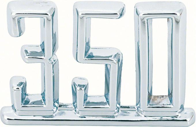 1965-67 Nova, Impala, Caprice, 1967 Camaro, "350" Front Fender Emblem, Each, GM Licensed