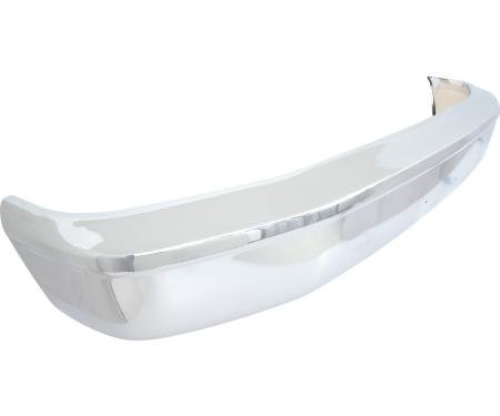 1992-96 F-150 / F-250 / F-350 / Bronco Front Bumper, Chrome, Without Pad Holes, With License Plate Bracket Holes