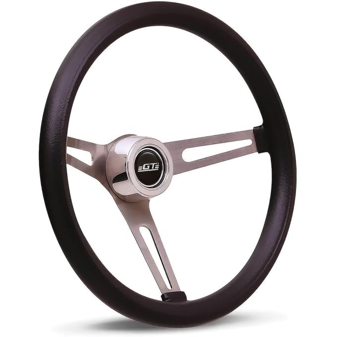 GT Performance GT 3 Retro Steering Wheel with Brushed Stainless Steel Slotted Spokes - 36-5451
