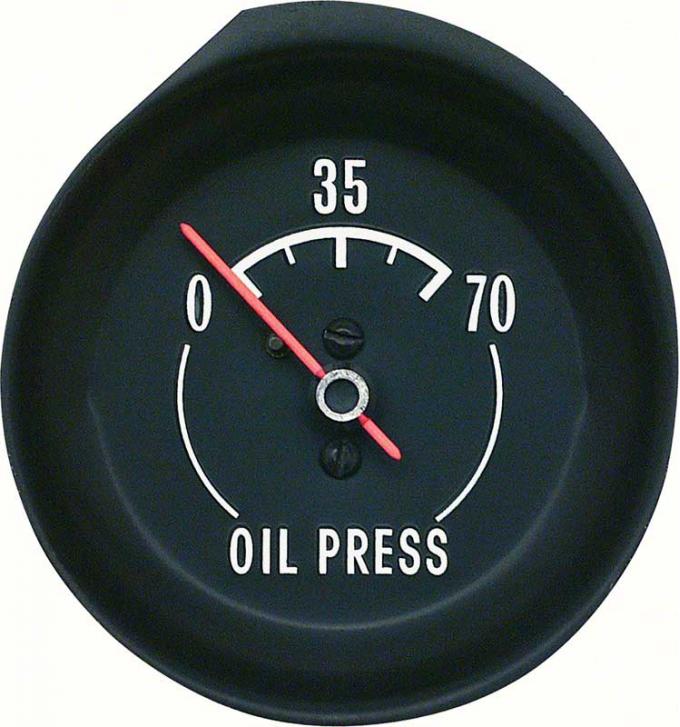 OER 1972-73 Corvette Oil press Gauge - With White Markings 6462928W