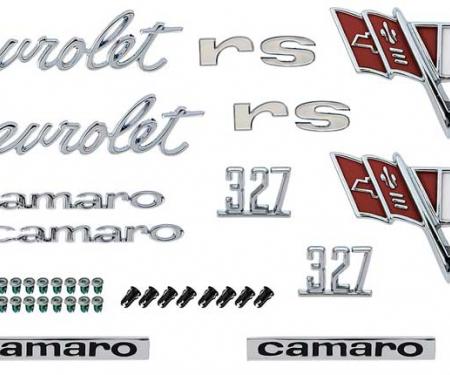 1967 Camaro Rally Sport, Exterior Emblem Kit, with 327 Engine