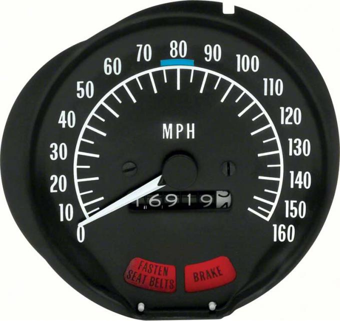 1970-74 Firebird, Trans Am, Speedometer, 160 Mph, with Seat Belt Warning