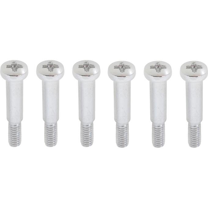 OER 1968-78 GM, Turn Signal, Tail Lamp, Side Marker, Cargo Lamp, Shouldered Lens Screw, Chrome, 6 Piece Set K5242