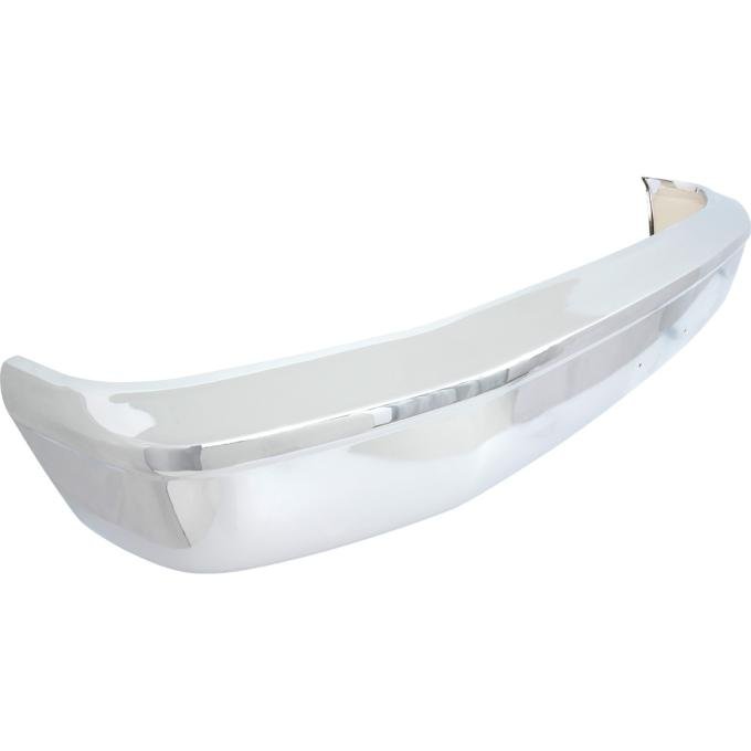 1992-96 F-150 / F-250 / F-350 / Bronco Front Bumper, Chrome, Without Pad Holes, With License Plate Bracket Holes