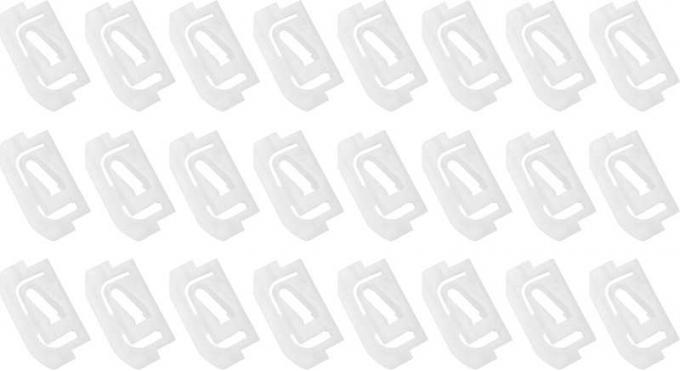 OER 1975-81 GM, 1975-88 AMC, Windshield/Back Glass Molding Clip Set, 1-1/2" x 1/2", White Nylon, 24 pcs 270209
