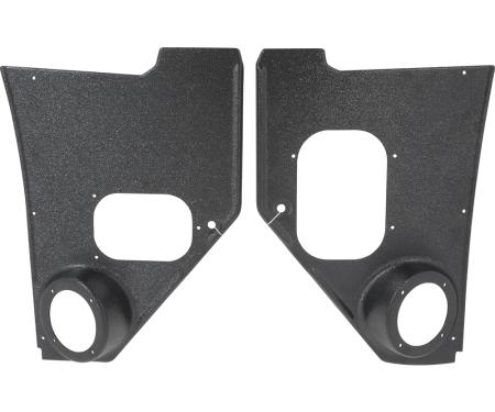 1955-59 Chevrolet, GMC Picku, Panel, Suburban, Interior Kick Panels, with Speaker Holes, Black, Pair