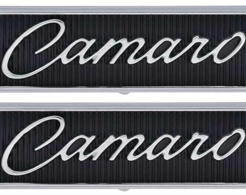 OER 1968-69 Camaro, "Camaro" Door Panel Emblem, with Script Lettering, Pair, GM Licensed 7746554