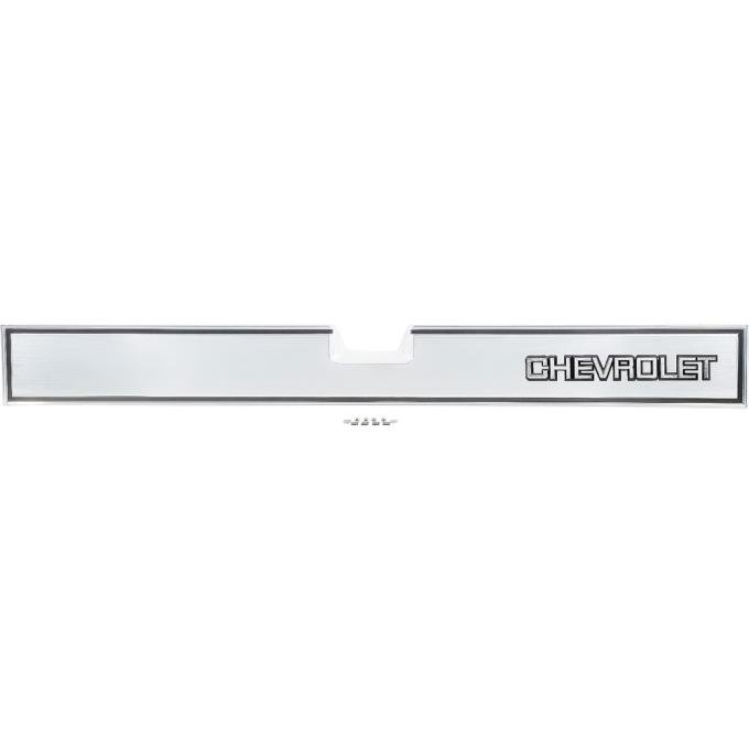 1981-88 Chevrolet Pickup Truck, Rear Tailgate Band Molding, Brushed Aluminum, with Emblem