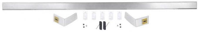 1981-88 Chevy Pickup Truck, Outer Rear Cab Molding Set, 3 Piece Set, with Mounting Hardware, Stamped Aluminum