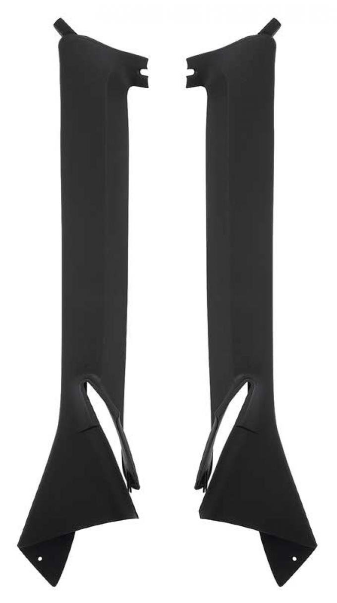 1968-70 Dodge, Plymouth B-Body, Interior Pillar Post Moldings, 2 Door Hardtop, Black, Pair