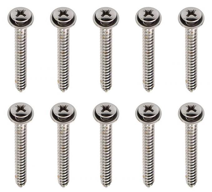 OER Universal Screw Set , Chrome with Integral Washer, #8 x 1-1/2" , Set of 10 9414768