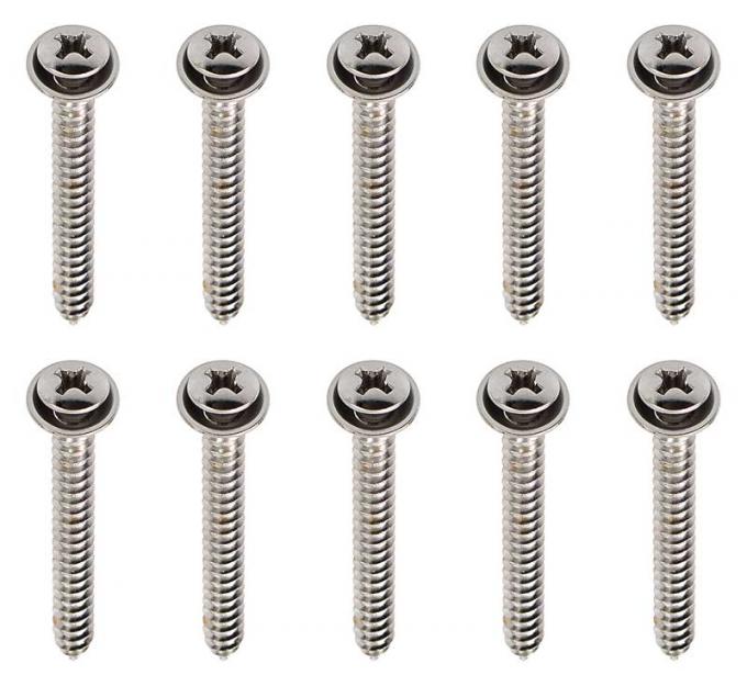 OER Universal Screw Set , Chrome with Integral Washer, #8 x 1-1/2" , Set of 10 9414768