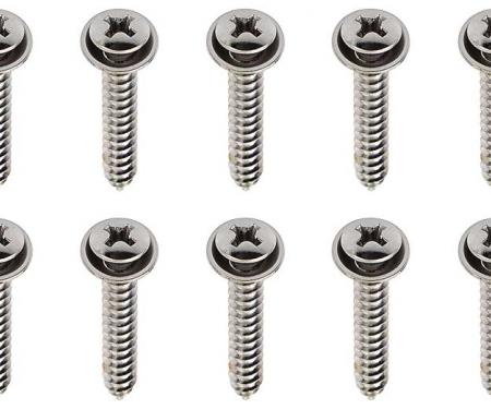 OER Universal Screw Set, Chrome with integral Washer, #8 x 1", Set of 10, Various Models 9414769
