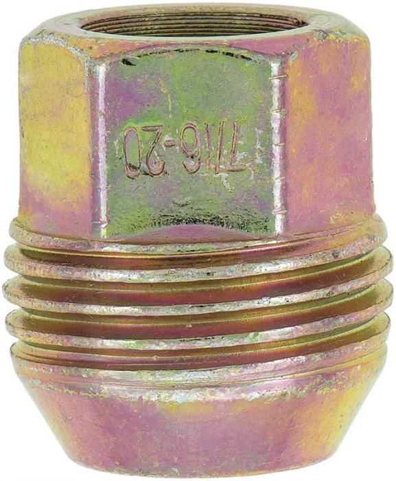 OER Conical Seat Lug Nut 7/16"20 Thread, 3/4" Hex Head With External