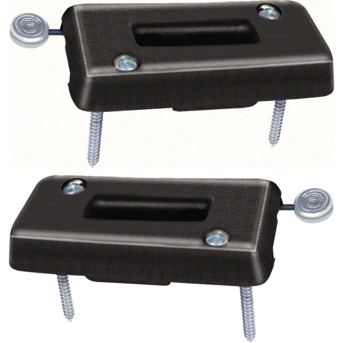 1969 Camaro, Corvair, Firebird, Headrest Escutcheons, Black, Pair