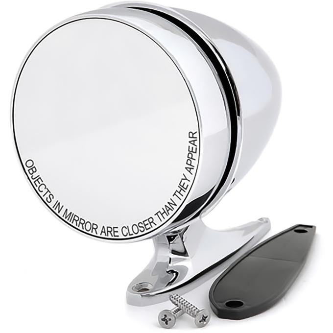 1965-68 Mustang,1965-70 Fairlane,1968-71 Torino, Outer Door Bullet Mirror, with 5" Large Base, Convex Glass, RH Passenger Side