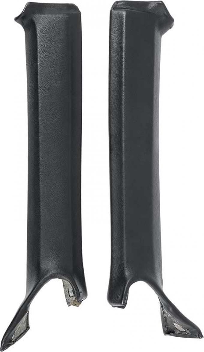 1968 Camaro, 68-69 Firebird, Inner Pillar Post Moldings, Convertible, Black, Vinyl Wrapped