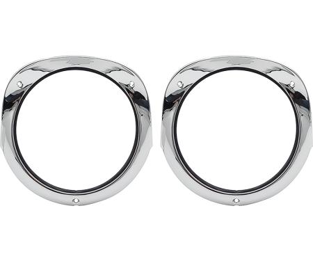 1956 Chevrolet Bel Air, 150, 210, Nomad, Headlamp Bezels, with Gaskets, Pair,