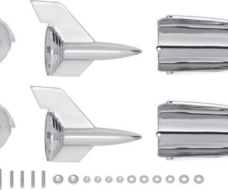 OER 1957 Chevy Bel Air, 150, 210, Hood Rocket Set, with Hardware, Die-Cast Reproduction TF300058