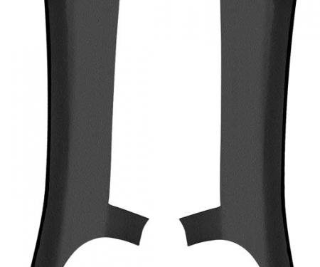 1975-79 Nova, Omega, Skylark, Ventura, Phoenix, Interior Quarter Window Rear Pillar Moldings, Black, Pair