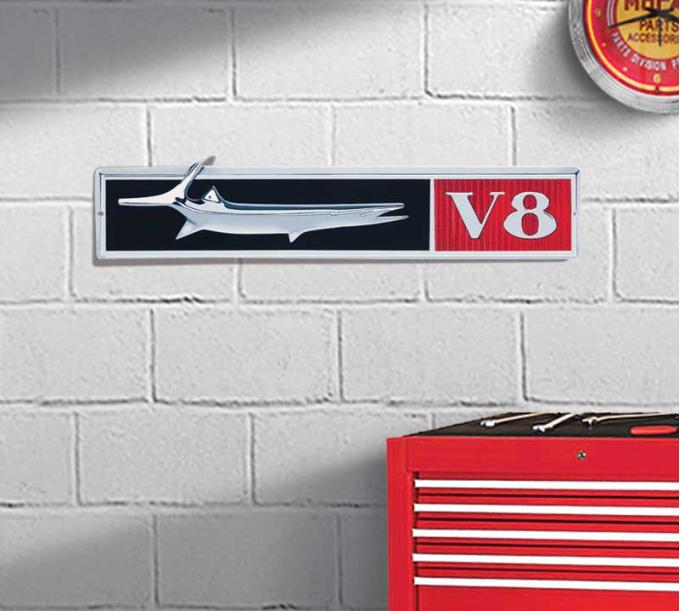 OER 18" X 4" Barracuda V8 Metal Sign PS500112