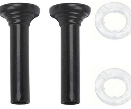 1967 Chevrolet/Pontiac, Door Lock Knob Kit, Plastic, Black Knobs, With Clear Ferrules