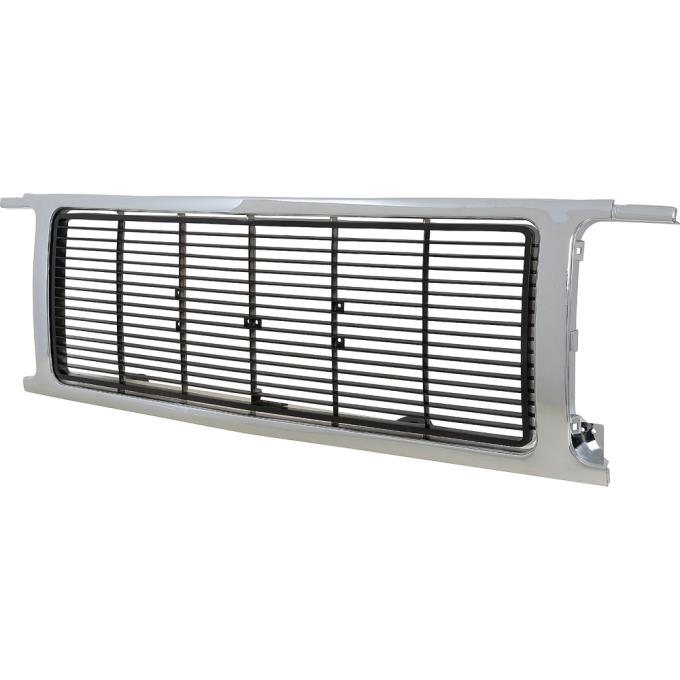 1989-91 GMC Pickup, Jimmy, Suburban, Front Grill, Dual Headlamps, Chrome & Argent Silver