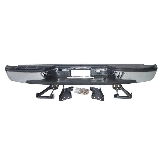 OER 1999-07 Chevrolet Silverado, GMC Sierra GMT800 Series 1500, 2500 Fleetside, Rear Step Bumper, With Brackets, Chrome T71267