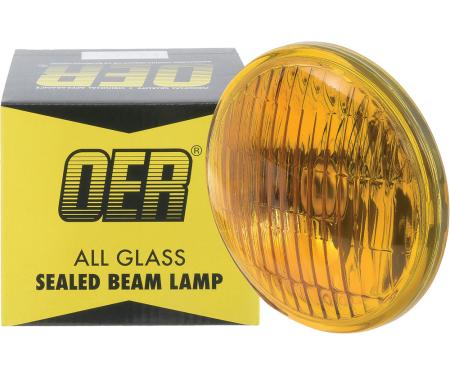OER Fog Lamp Sealed Beam Bulb, 4-1/2" diameter, 12.8 Volt, 35 Watt, 2-Screw Terminal, Amber, 4415A GT7