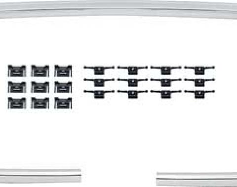 OER 1970-71 Plymouth Barracuda, Convertible Boot Well Moldings, w/Hardware, 3 Piece Set ME175928