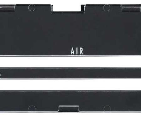 1970-72 Camaro, Heater Control Lens, without AC, with Black Backing Paper