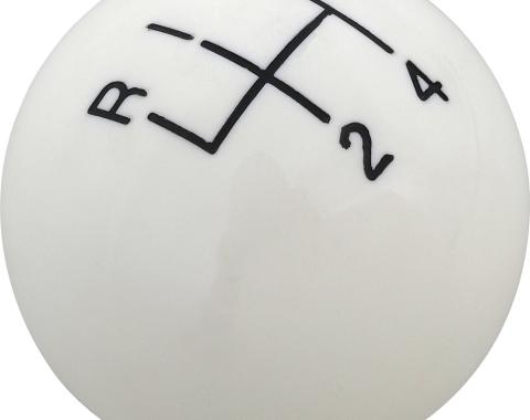 1958-70 GM, Muncie 4-Speed Shift Knob, 1-3/4" with 5/16"-18 Thread, White, Various Models