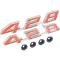 1967-69 Pontiac Firebird,"428" Hood Emblem Set, with Hardware, Pair