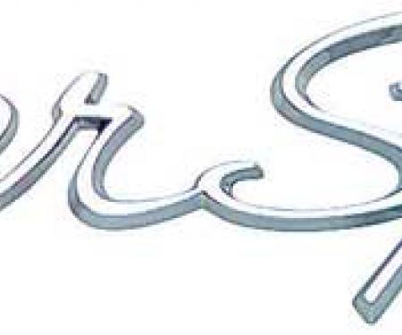 OER 1965-66 Impala, "Super Sport" Front Fender Emblem, with Hardware, Each, GM Licensed 3867735