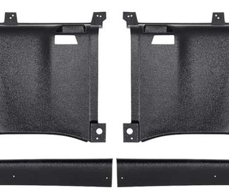 1969-70 Mustang Fastback, Quarter Panel Trim Side and Upper Panel, 4-Piece Set, Black