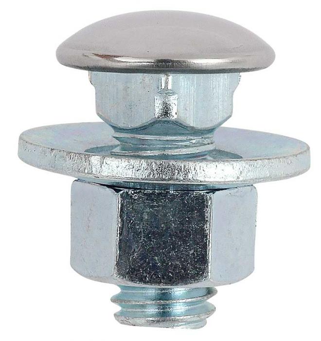 thumbnail interactive-video image 1 of 4x Stainless Steel Capped Bumper Bolts For Ford - 7/16-14 X 1-1/4 1 of 5